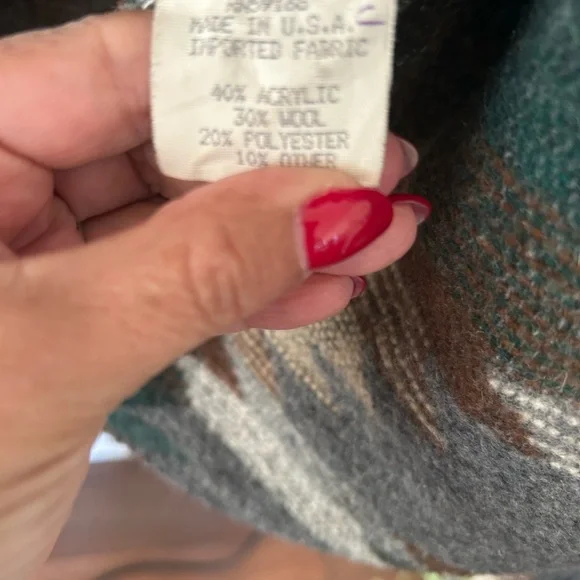 Vintage Karen Kane Wool Blend Blanket Style Jacket, Southwestern, Tribal design - Picture 5 of 8